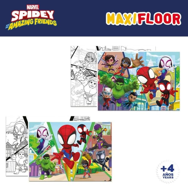 Set 4 pussel Spidey 35 x 1,5 x 25 cm 48 Delar (6 antal)