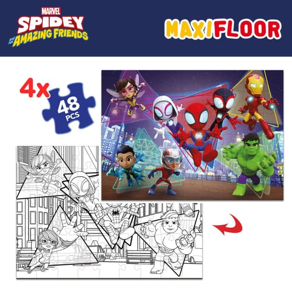Set 4 pussel Spidey 35 x 1,5 x 25 cm 48 Delar (6 antal)