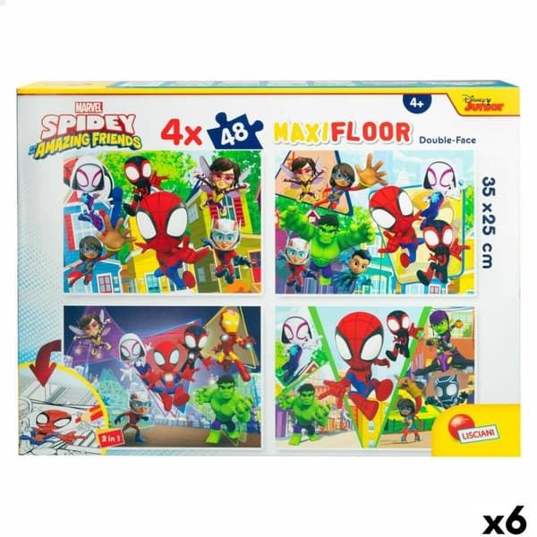 Set 4 pussel Spidey 35 x 1,5 x 25 cm 48 Delar (6 antal)
