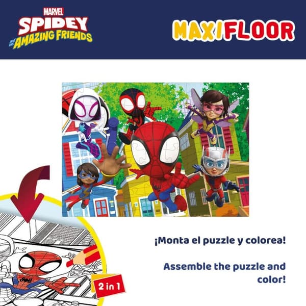 Sæt med 4 Puslespil Spidey 35 x 1,5 x 25 cm 48 Dele (6 enheder)