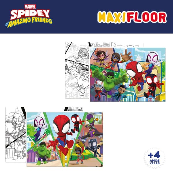 Sæt med 4 Puslespil Spidey 35 x 1,5 x 25 cm 48 Dele (6 enheder)