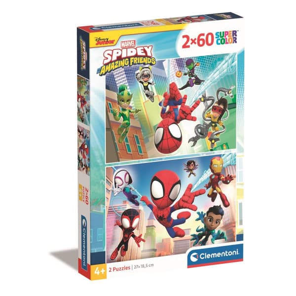 Puslespil 2x60 Pcs Spidey and his Amazing Friends