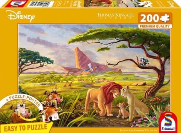Schmidt Spiele Thomas Kinkade Studios: Disney - The Lion King Remember Who You Are, Puzzle 200 pieces