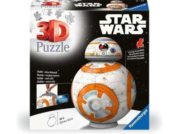 Ravensburger 3D Puzzle: Star Wars BB-8, 99 stykker, Fjernsyn/ filmer, 8 år