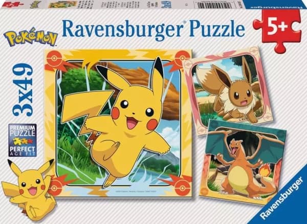 Ravensburgerin lasten palapeli - 12004062 Pokémon - Palapeli yli 5-vuotiaille lapsille, 3x49 palaa
