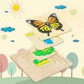Miniatyrbillede 4 af 7: OBOSOE Montessori træ puslespil til børn, 4 lag livscyklus af sommerfugl puslespil legetøj, børn førskole læring uddannelsesmæssig