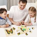 Miniatyrbillede 6 af 7: OBOSOE Montessori træ puslespil til børn, 4 lag livscyklus af sommerfugl puslespil legetøj, børn førskole læring uddannelsesmæssig