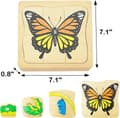 Miniatyrbillede 7 af 7: OBOSOE Montessori træ puslespil til børn, 4 lag livscyklus af sommerfugl puslespil legetøj, børn førskole læring uddannelsesmæssig