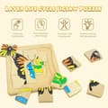 Miniatyrbillede 2 af 7: OBOSOE Montessori træ puslespil til børn, 4 lag livscyklus af sommerfugl puslespil legetøj, børn førskole læring uddannelsesmæssig