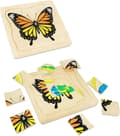 Miniatyrbillede 1 af 7: OBOSOE Montessori træ puslespil til børn, 4 lag livscyklus af sommerfugl puslespil legetøj, børn førskole læring uddannelsesmæssig