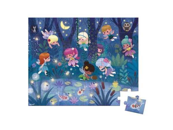 JANOD Puzzle Fairies And Waterlilies - 36 PCS, Fotoark kartong, Frankrike, 500 mm, 400 mm, 1 stykker