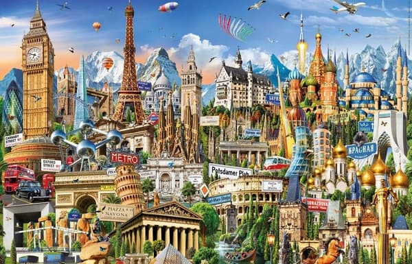Educa Miniature Symbols Of Europe Puslespil 1000 brikker