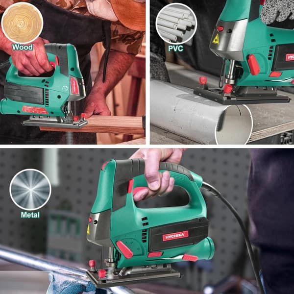 800W 6 variabel hastighet multifunktions laserkurvsåg med 6 blad och verktygsväska