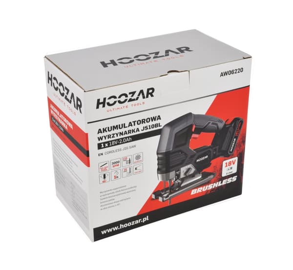 HOOZAR BORSTLÖS JIGSAG 18V 1x2,0Ah JS10BL