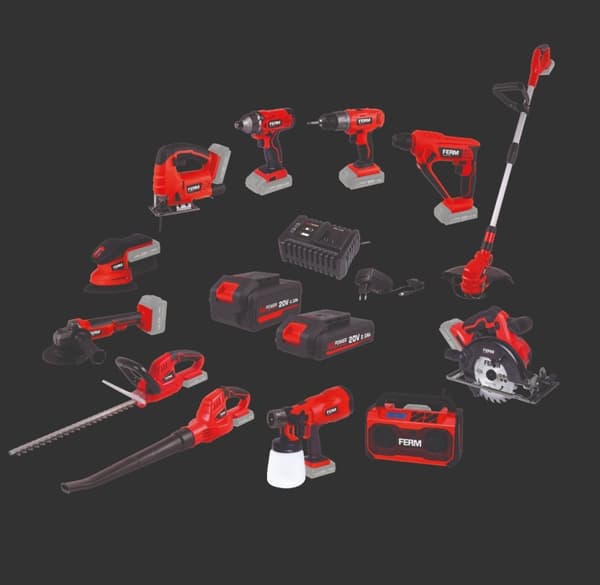 FERM JSM1037 - Akku Stiksav - 20V - AX Power - Barrelgrip - 4 pendulindstillinger - Støvsugeradapter - Hurtigskiftesystem- 2 klinger - Solo - Ex. Akku