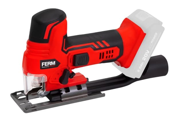 FERM JSM1037 - Akku Stiksav - 20V - AX Power - Barrelgrip - 4 pendulindstillinger - Støvsugeradapter - Hurtigskiftesystem- 2 klinger - Solo - Ex. Akku