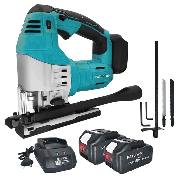 Batteridriven elektrisk sticksåg, 3000 varv/min, 26 mm skärdjup,2st 4,0Ah -batteri, Eu