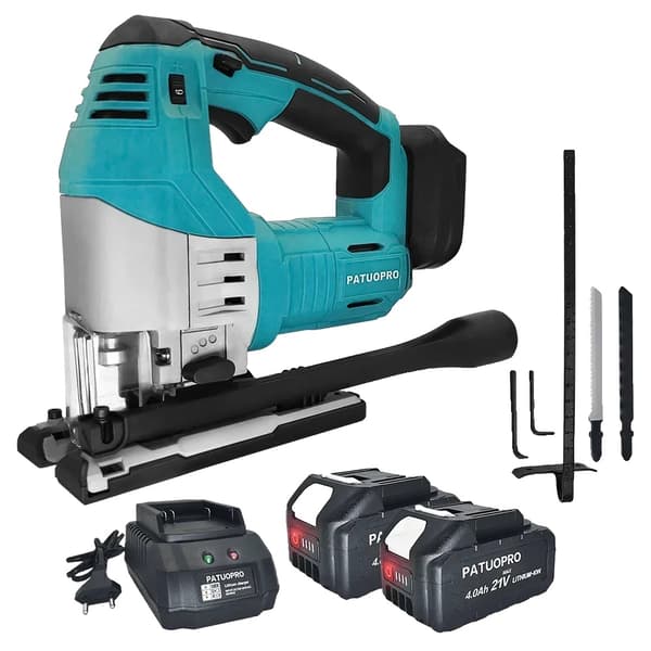 Batteridriven elektrisk sticksåg, 3000 varv/min, 26 mm skärdjup,2st 4,0Ah -batteri, Eu