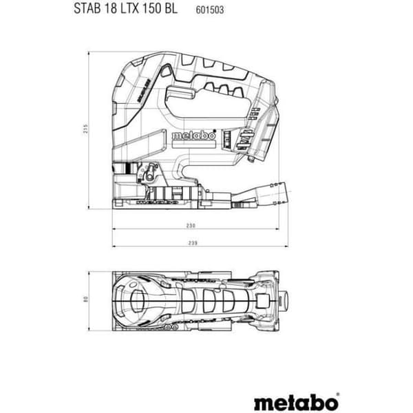 Akkupistosaha - METABO - STAB 18 LTX 150 BL - 18 V - Metabox 145 L
