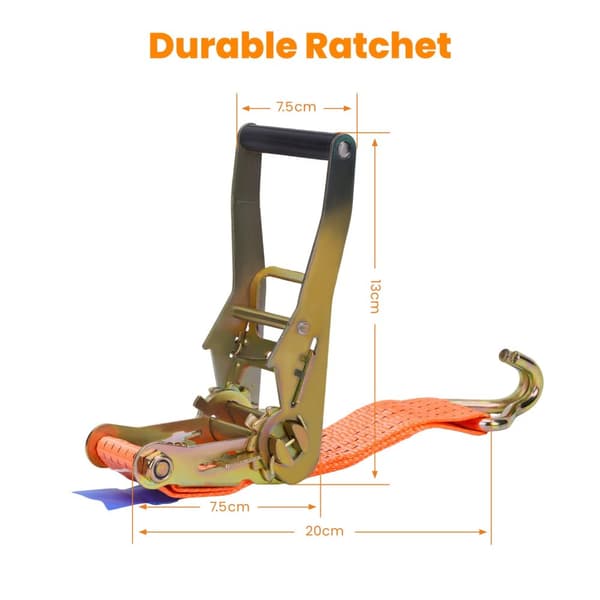 Kraftiga Ratschestraps, 5000kg Brytstyrka, Klorhakar, 8m Långa