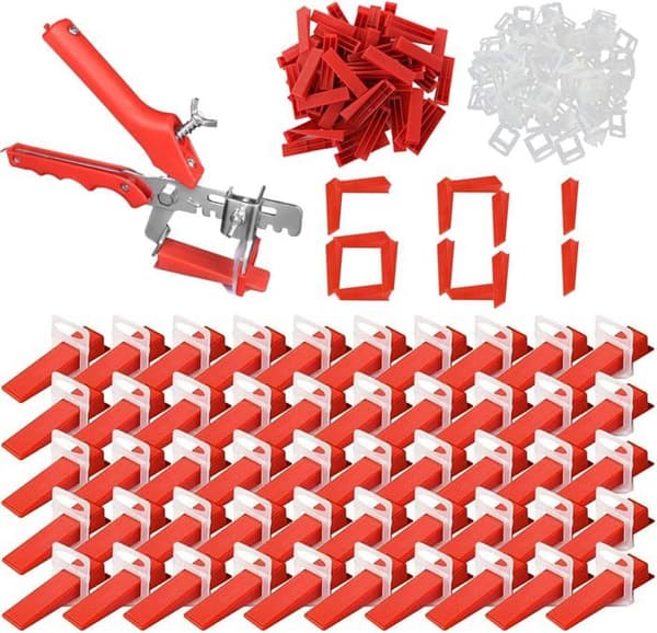 Kit för Golvplattor - Självnivellerande Kors 3mm - Plattkil - 601Pcs, med Tång - För Golvplattor Väggplattor
