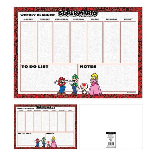 Super Mario Karakterer A4 skriveunderlag White/Red/Black One Size