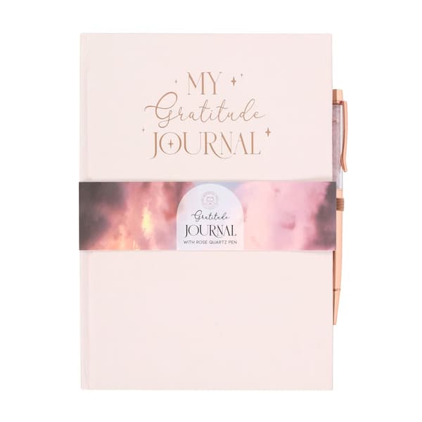 Something Different Gratitude Rose Quartz Diary And Pen Pink One Size