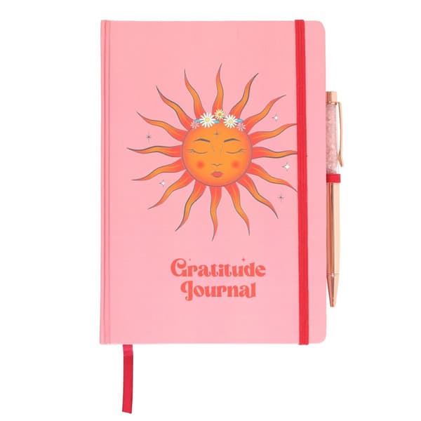 Something Different Gratitude The Sun dagbok och penna i rosenkvarts Pink/Orange One Size