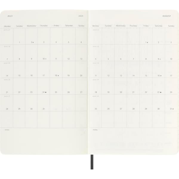 Moleskine 2025 Planeringskalender med mjuka pärmar