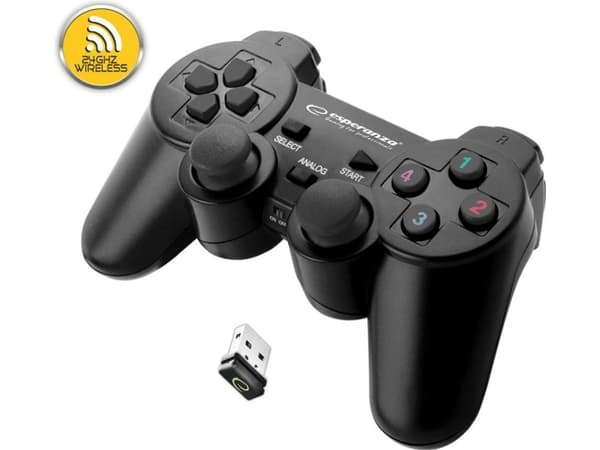 Esperanza GLADIATOR - Spelkontroll - trådlös - 2.4 GHz - svart - för PC, Sony PlayStation 3