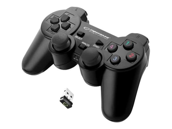 Esperanza GLADIATOR - Spelkontroll - trådlös - 2.4 GHz - svart - för PC, Sony PlayStation 3