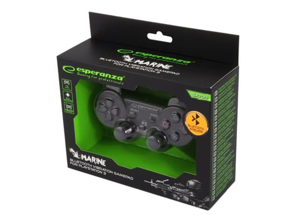Esperanza MARINE - Spelkontroll - 12 knappar - trådlös - Bluetooth - svart - för Sony PlayStation 3