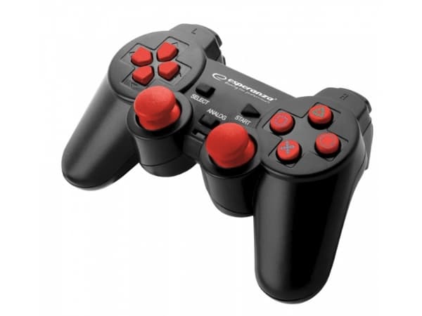 Esperanza CORSAIR - Spelkontroll - kabelansluten - svart, röd - för Sony PlayStation 2, PC, Sony PlayStation 3