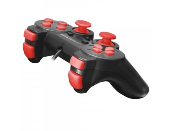 Esperanza CORSAIR - Spelkontroll - kabelansluten - svart, röd - för Sony PlayStation 2, PC, Sony PlayStation 3