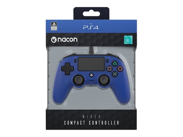 NACON Compact Controller - Håndkonsoll - kablet - blå - for PC, Sony PlayStation 4