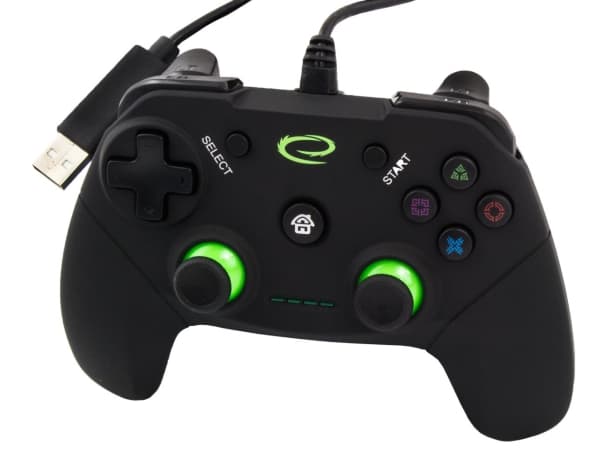 Esperanza Vanquisher - Håndkonsoll - 12 knapper - kablet - svart, grønn - for PC, Sony PlayStation 3