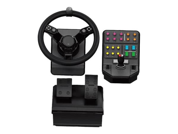 Logitech Heavy Equipment - G-sarja - ohjauspyörä- ja poljinsarja - kaapelointi - PC:lle