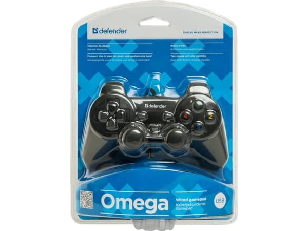 Defender Omega, Gamepad, PC, Analog, Koblet med ledninger (ikke trådløs), USB, Sort