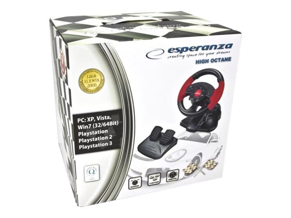 Esperanza - Pyörä- ja poljinsarja - kaapelointi - Sony PlayStation 2:lle, PC:lle, Sony PSX:lle ja Sony PlayStation 3:lle