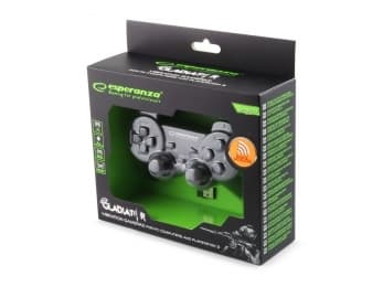 Esperanza GLADIATOR - Spelkontroll - trådlös - 2.4 GHz - svart - för PC, Sony PlayStation 3