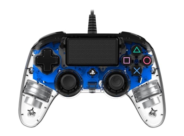 NACON COMPACT - Spelkontroll - kabelansluten - blue illumination - för PC, Sony PlayStation 4