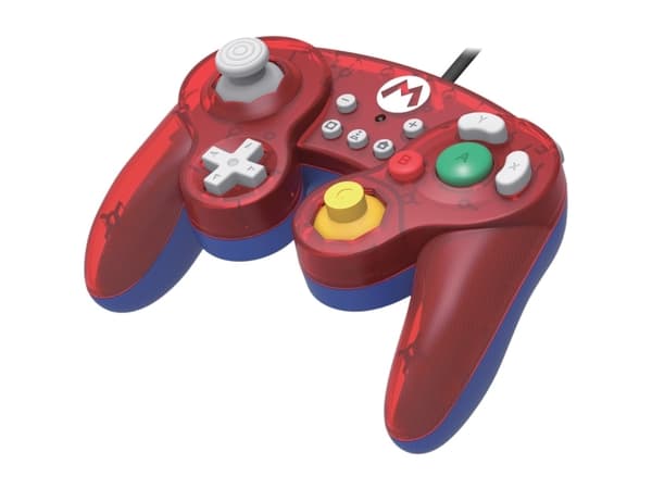 Hori Battle Pad (Mario), Gamepad, Nintendo Switch, D-pute, Koblet med ledninger (ikke trådløs), USB, Blå, Rød, Translucent