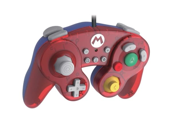Hori Battle Pad (Mario), Gamepad, Nintendo Switch, D-pute, Koblet med ledninger (ikke trådløs), USB, Blå, Rød, Translucent