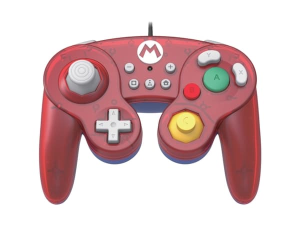 Hori Battle Pad (Mario), Gamepad, Nintendo Switch, D-pute, Koblet med ledninger (ikke trådløs), USB, Blå, Rød, Translucent