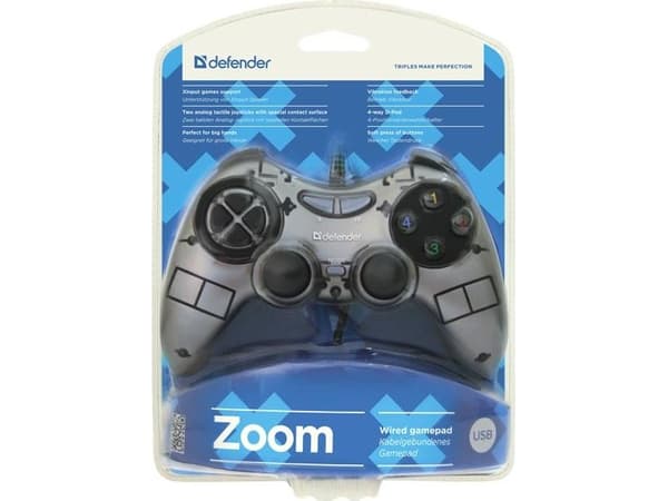 Defender Zoom tärisevä pelikonsoli, 10 painiketta, USB, harmaa