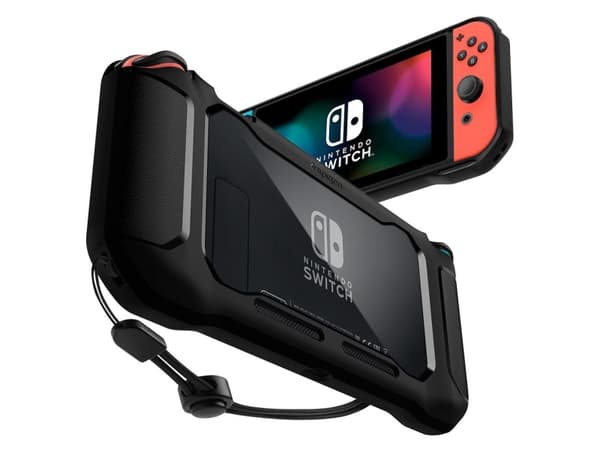 Spigen Rugged Armor, Etui, Nintendo, Svart, Polykarbonat (PC), Termoplastisk polyuretan (TPU), Nintendo Switch, 244 mm