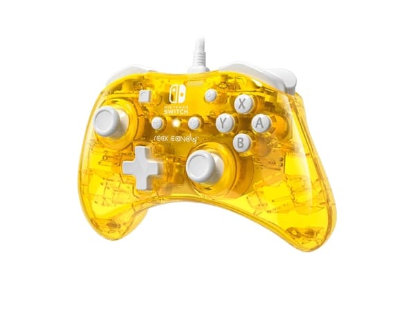PDP Rock Candy, Gamepad, Nintendo Switch, Ledningsført, USB, Gul, Polykarbonat (PC)