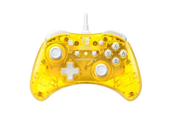 PDP Rock Candy, Gamepad, Nintendo Switch, Ledningsført, USB, Gul, Polykarbonat (PC)