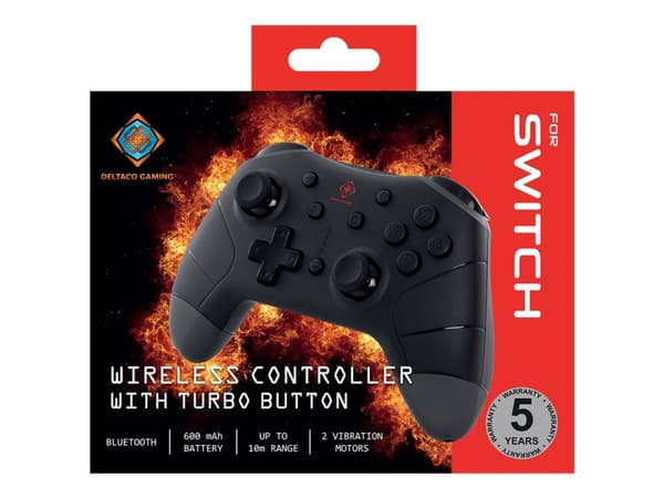 DELTACO GAMING GAM-103 - Spelkontroll - trådlös - Bluetooth - svart - för Android, PC, Nintendo Switch