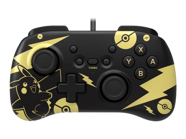HORIPAD Mini (Pokémon: Pikachu Black & Gold) - Håndkonsoll - kablet - for PC, Nintendo Switch